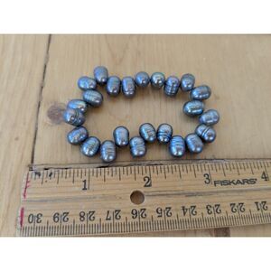 Peacock Gray Freshwater Potato Pearl Bracelet - 24 Pearls